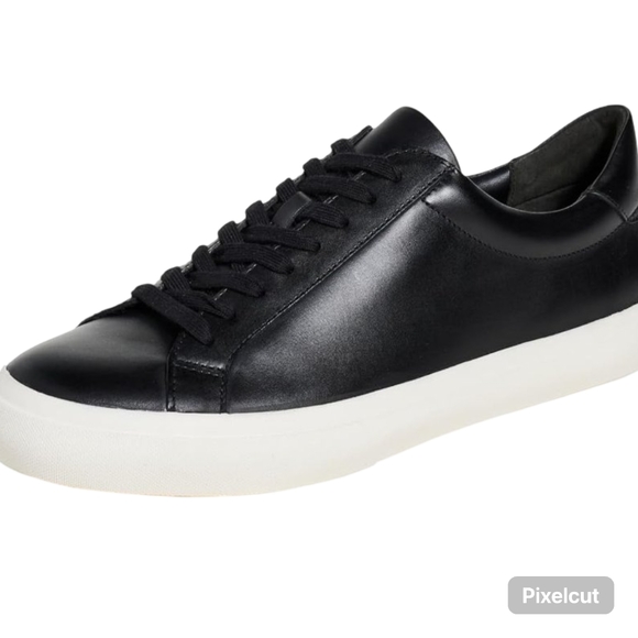 Vince Fulton Black Leather Low Top Sneakers Size 9 Excellent Condition Designer